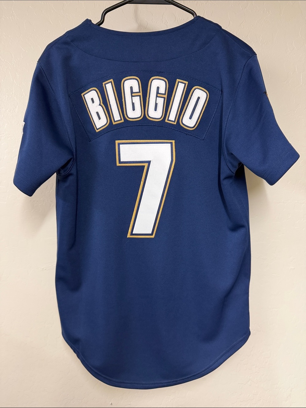 Mitchell & Ness Navy Biggio #7 Men's Baseball Jersey brand new size small